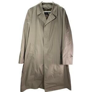 Gleneagles Men's 40R Business Tan Long Line 100% Wool Lined Trench Coat